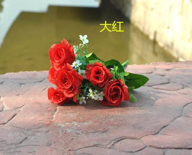 Factory outlets] 6 Mei Yan Wen artificial flowers silk flower factory simulation simulation flowers single flower Low