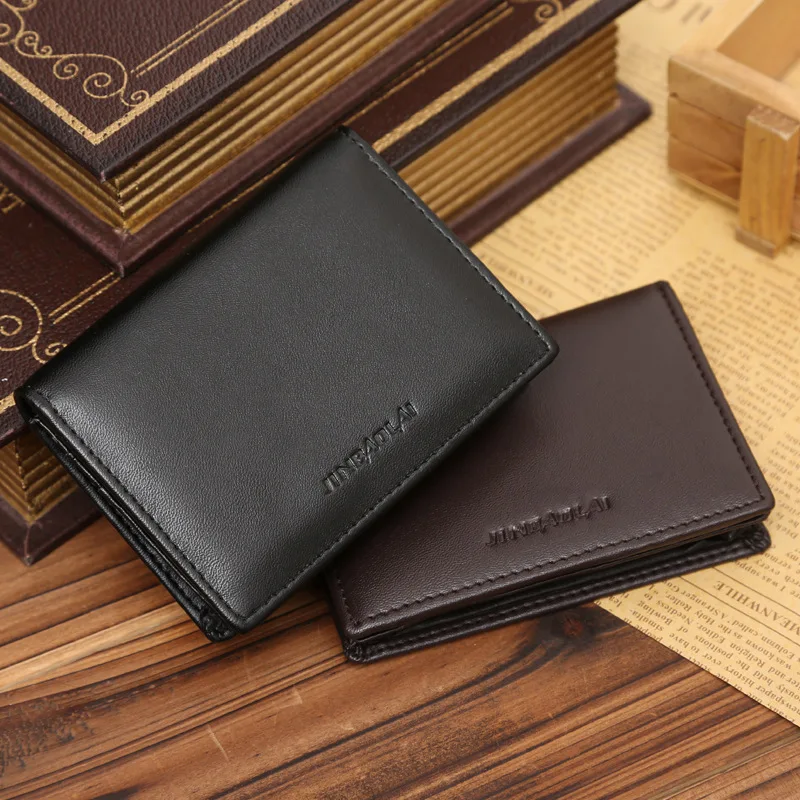 Hot Sale Luxury Small Men\'s Credit Card Holder Business Style Leather Card Case Wallet For Man Mini Male Purse