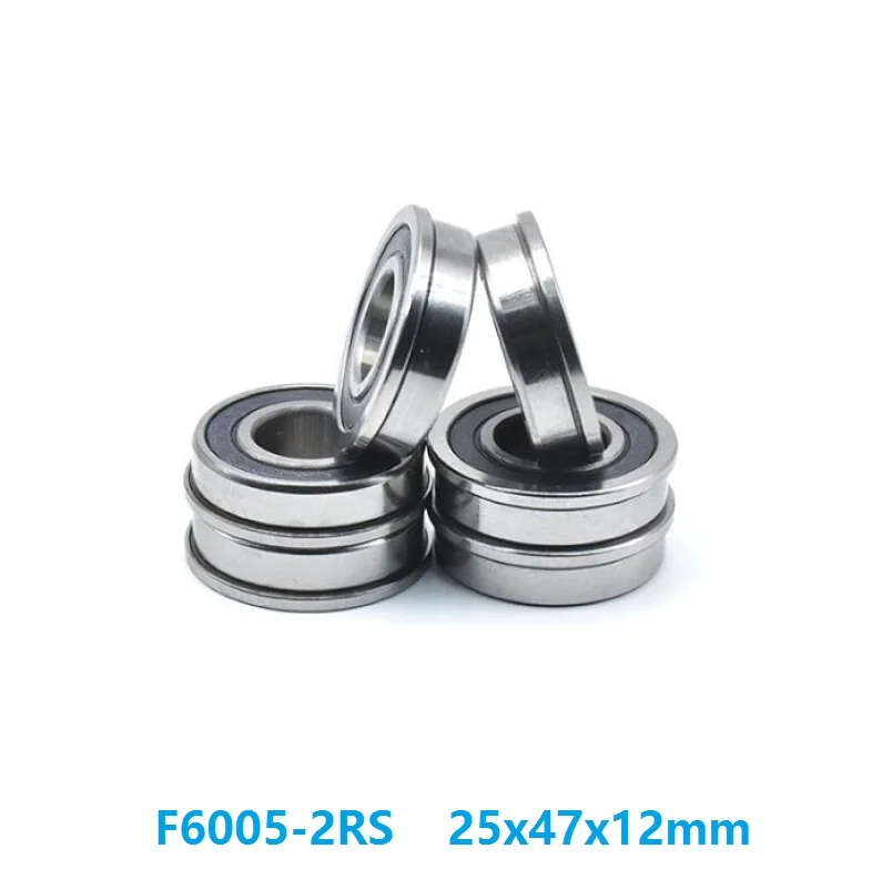 100pcs/lot F6005-2RS F6005RS F6005 2RS RS Flanged Bearing 25x47x12mm flange deep groove ball bearings 25*47*12