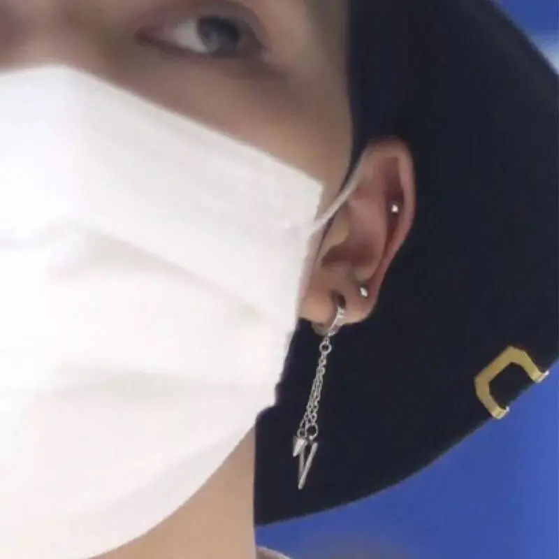ONSTALL Hot Fashion Personality Circle Round cross earrings for men Drop Earrings Punk Rock Style Male Men Earrings Jewelry  EH8