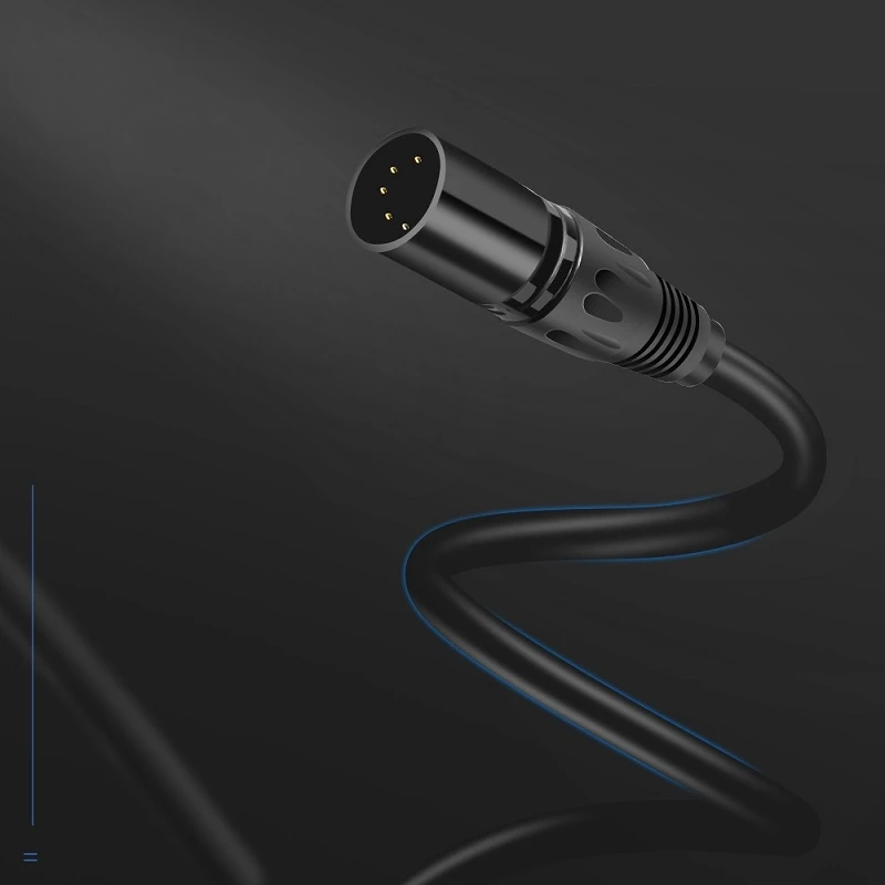 Cable de Audio XLR de 5 pines de alta calidad 5 P XLR a XLR 5 pines macho a hembra 16*0,18/OFC * 4C + BC 80*0,1/TC OD6.0 PVC