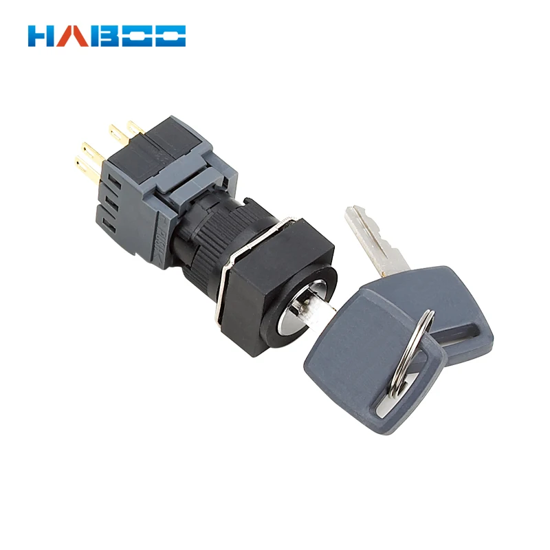 16mm waterproof key switch 2/3position momentary or on-off function electrical switch 5A 250V
