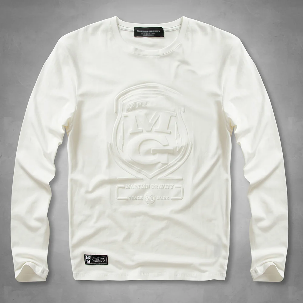 NEW Steel printing Men Cotton Long Sleeve O-Neck Style Print men T-Shirt Casual T-Shirt male S6AT041