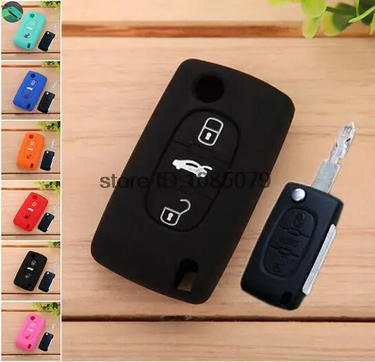 3 Button Silicone Key Remote Cover Case Holder Fit For Citroen c2 c3 c4 c5 c6 c8 Xsara Picasso Fob Shiell Protector