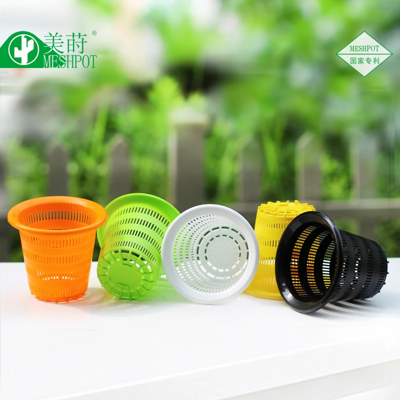 Meshpot 3PCS Bunte Kunststoff Hydrokultur Korb Net Tasse Mesh Topf Home Dekoration Garten Liefert Blumentopf in 8cm/9cm/10cm