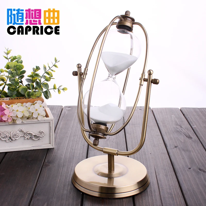 European time hourglass metal ornaments 30/60 minutes wedding gift girlfriend creative office