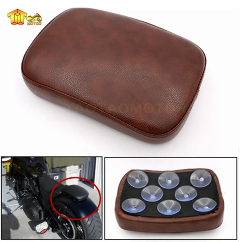 CK CATTLE KING Motorcycle Accessories Rectangular Pillion Passenger PAD Seat 8 Suction CUP For Harley Custom Chopper 2 Color