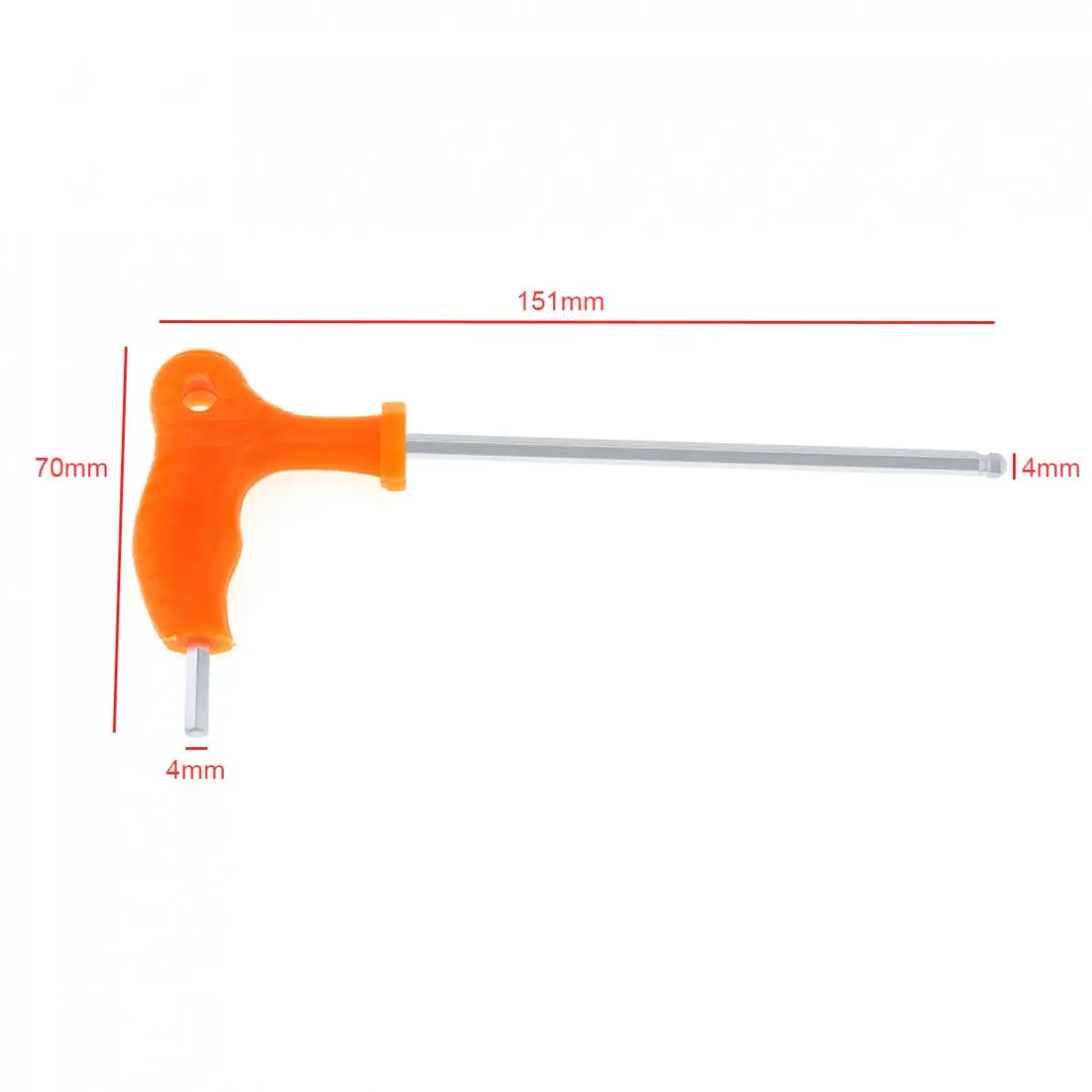 Llave Allen de Muleta tipo T de 4mm con cabeza de bola y mango de plástico para el hogar/oficina/sitio