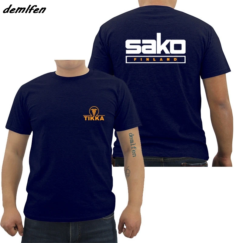 Hot Sale Fashion New Tikka By Sako Finland Firearms Logo Men's T Shirt Casual Summer Short Sleeve Cotton Tees Shirt