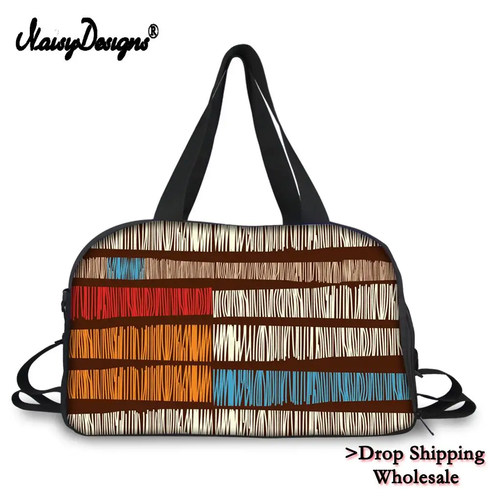 Drop Shipping Make Striped Patterns Foldable Men Travel Bag New Big Capacity Clothes Duffel Bags Trip Luggage Handbag DIY Custom