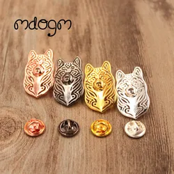 Mdogm Akita Dog Animal Brooches And Pins  Suit Cute Metal Funny Small Father Collar Badges Gift For Male Men B074