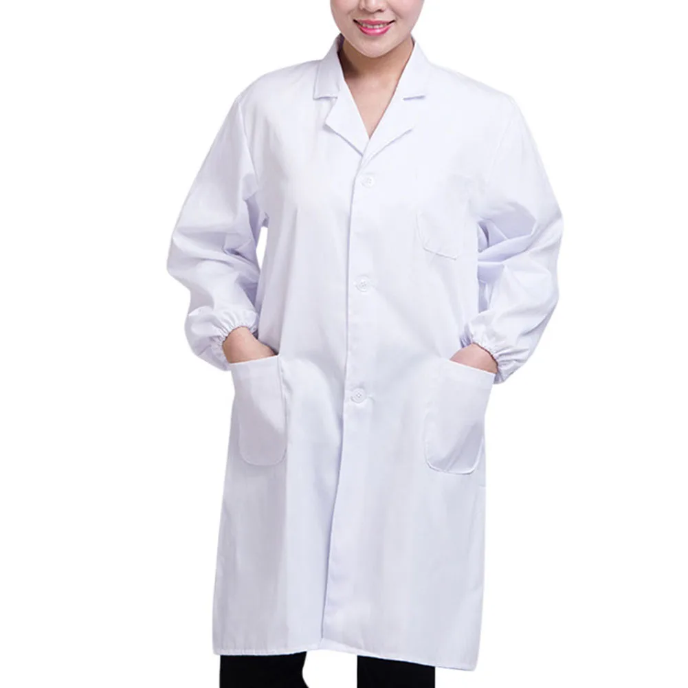 Bata de laboratorio blanca para médico, Hospital, científico, escuela, disfraz elegante para estudiantes y adultos, novedad