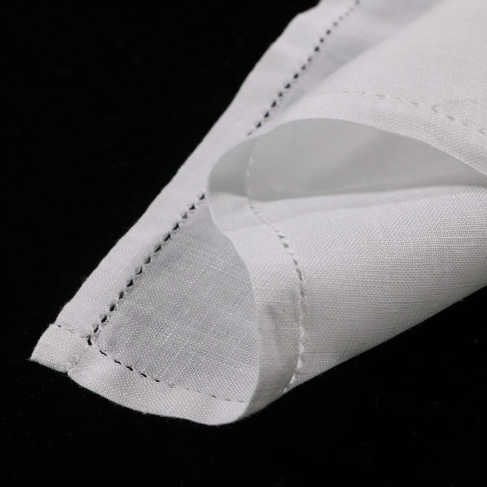 S010: 1 piece White linen hanky wedding hankie Handmade Drawnwork handkerchief