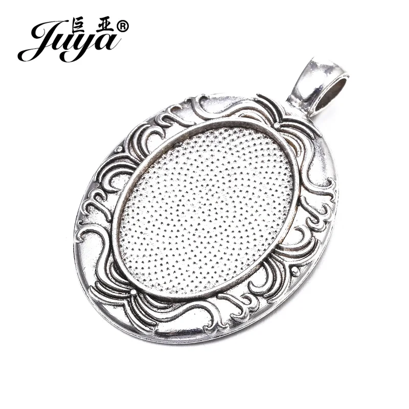 5 teile/los 22x30mm Oval Anhänger Blank Einstellungen Cabochons Basen Lünette Trays Fit 22x30mm Cabochon cameo DIY Halskette Schmuck Machen – Detail 6