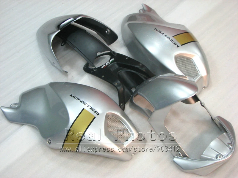 Injection mold 100% fit for Ducati monster 696 silver black motorbike fairings set monster 796 HR77