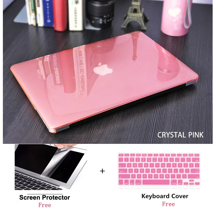 

Crystal Laptop Hard Case+Screen Protector+Keyboard Cover For Apple Macbook Pro Air with/out Touch Bar 11.6 12 13.3 15 inch A2159