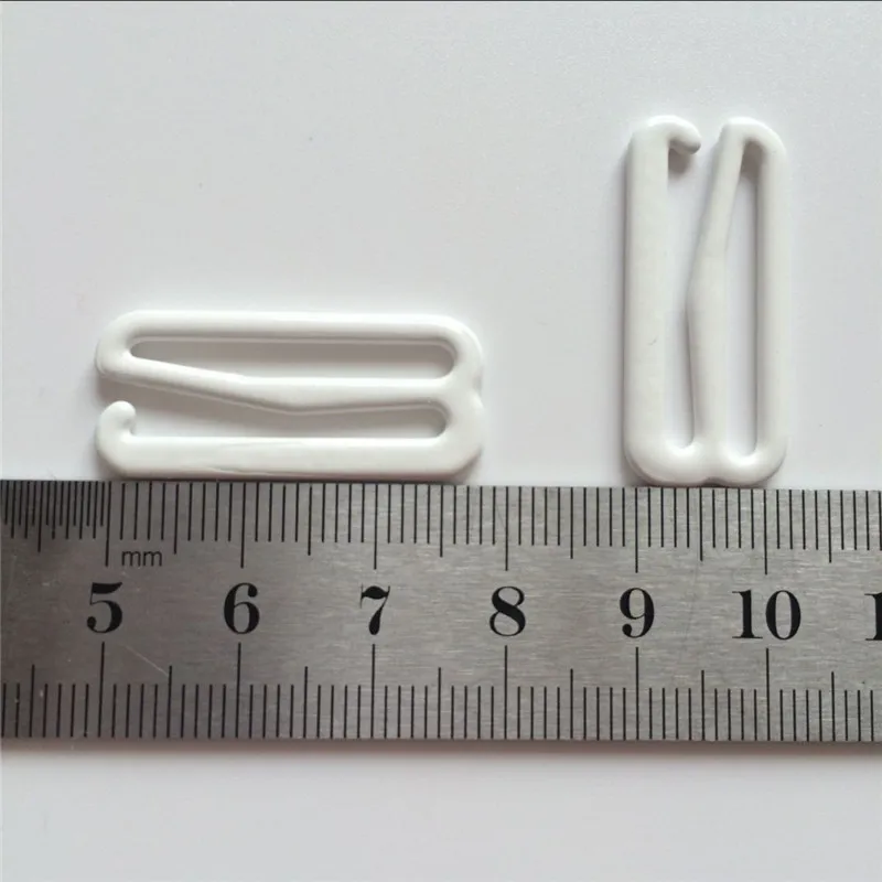 (100 pcs/lot)  25mm 2.5cm Metal + plastic  white 9 bra underwear buckle Brassiere clasp TQ537