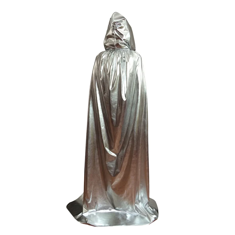 Cape à capuche en argent et or pour adulte, Costume Cosplay pour hommes et femmes, robe fantaisie de carnaval Halloween, Cape de fête, taille S-XL