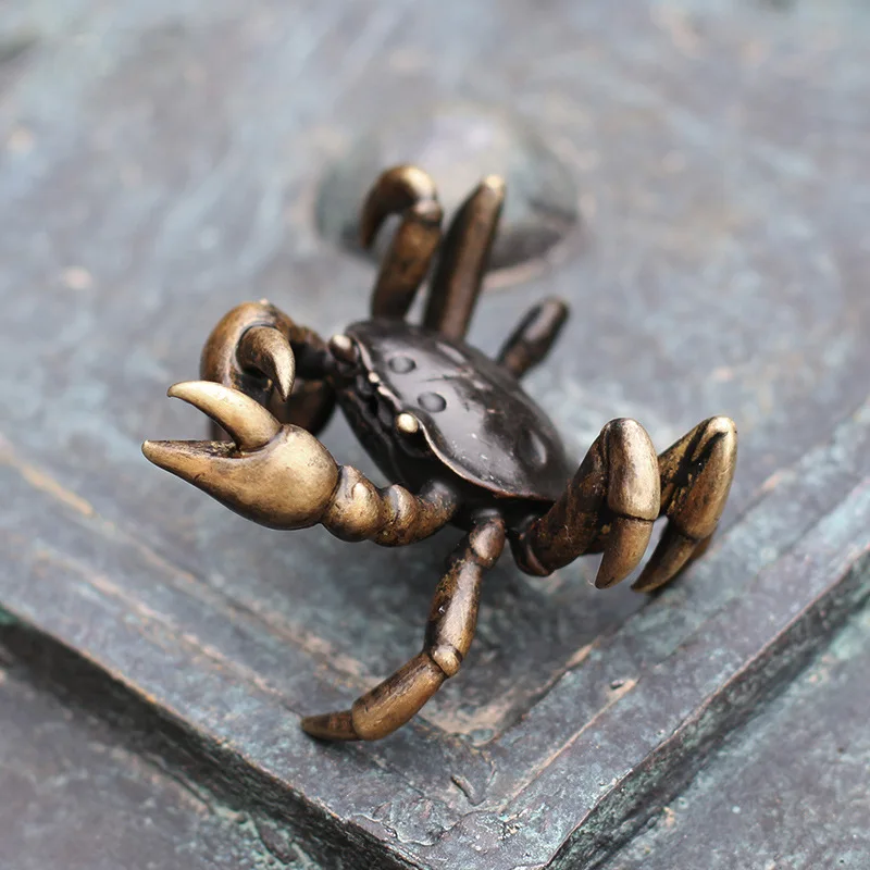 

copper crab small size handmade home table decoration holder for lid of tea pot or gaiwan tea accessories creative ornament new