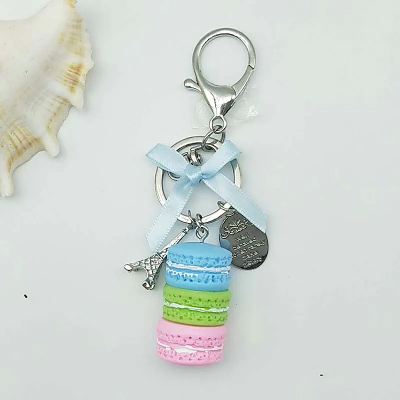 Fashion Cake Keychain with Eiffel Tower Charm