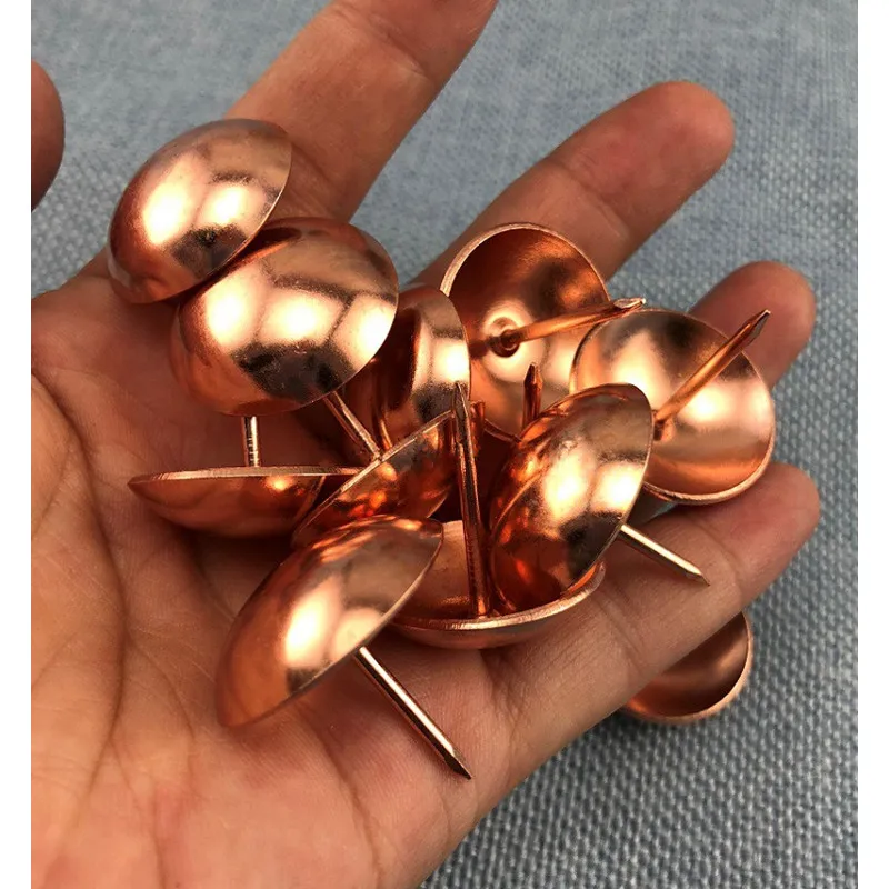 Rose-Gold Iron Pins Upholstery Nail Antique Jewelry Case Box Sofa Tack Stud Pushpin Decorative Furniture Nails,25*25mm,50Pcs