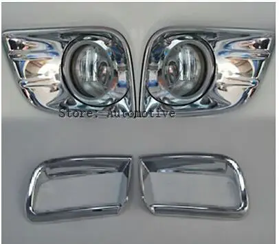 Chrome Front + Rear Fog Light Lamp Cover Trim For Toyota Prado Fj150 2010-2013