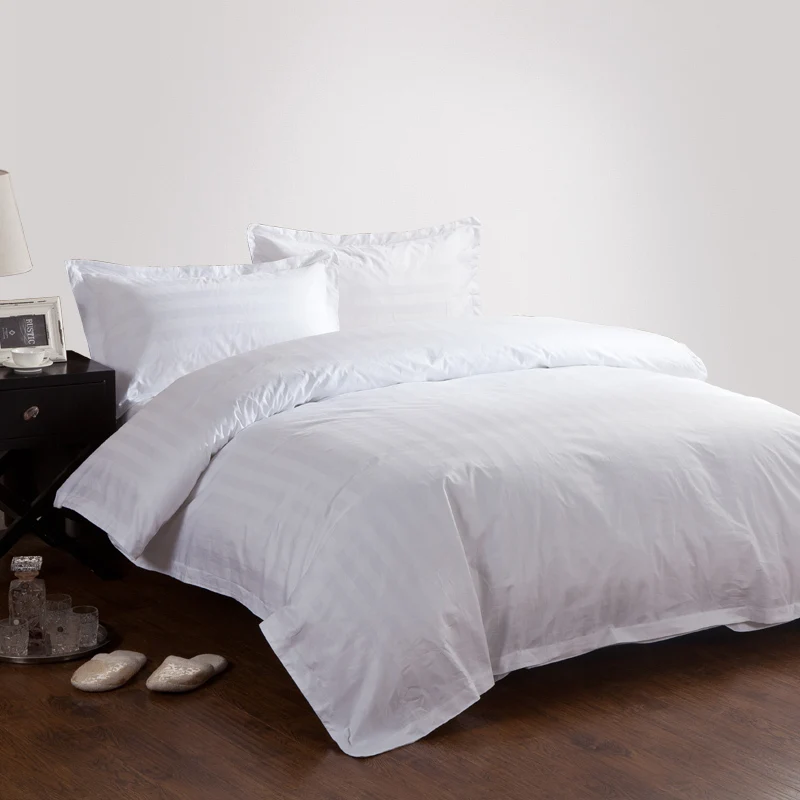Pillowcase 5 Star Hotel Smooth Glossy Cover Full 100% Cotton White Parallel Line Cottons Bed Cloth Hotel Application Pillow Case