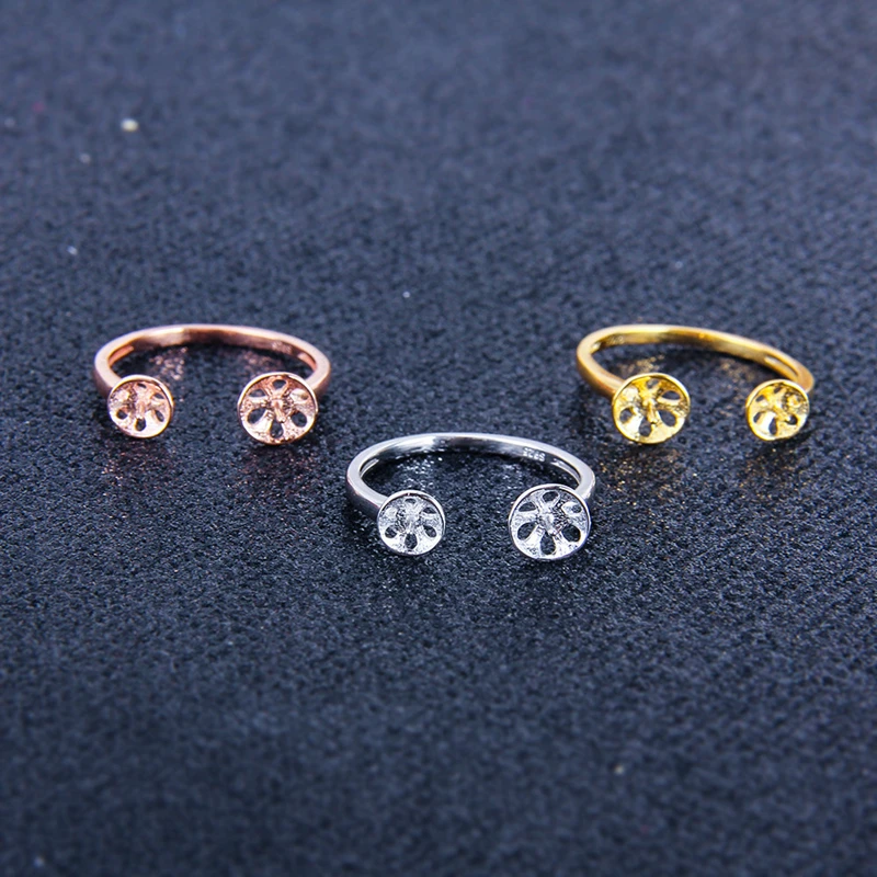 CLUCI 925 Silver Adjustable Rose Gold Wedding Engagement Ring for Women Sterling Silver Simple Gift Ring Jewelry SR2055SB