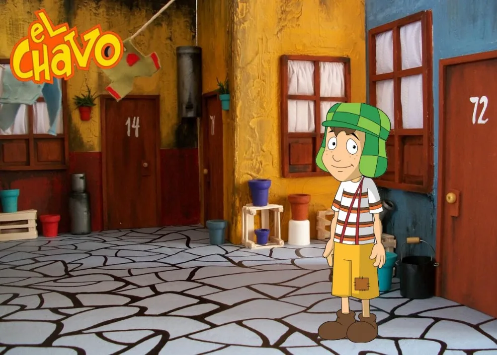 7x5FT  El Chavo Del Ocho Nuestra Movie Vintage Living House Custom Photo Studio Background Backdrop Vinyl 220cm x 150cm