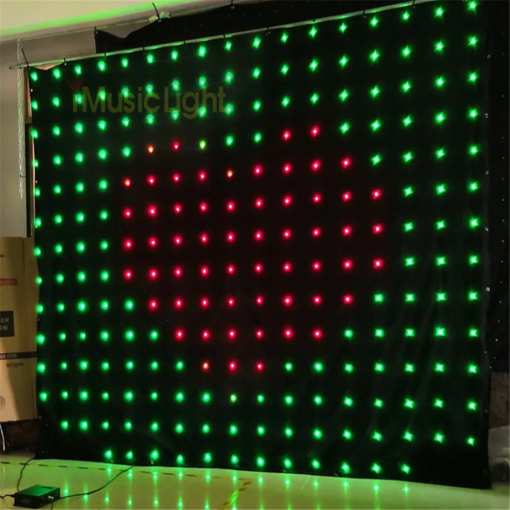 P18 2.5M * 3M LED Video tenda sfondo con Controller DMX 60 modelli animati effetto natale luce LED Vision Cloth