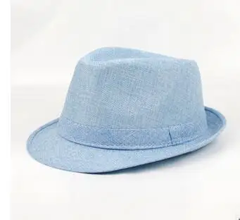 10pcs/lot european style woman man Fedora Hats solid linen casual hat beach jazz hat 7colors m