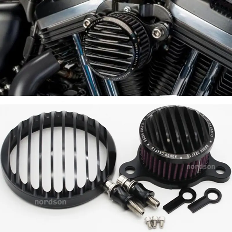 

CNC Motorcycle Headlight Grill Cover + Air Cleaner air filter For Harley Davidson Sportster XL 883 2004-2014