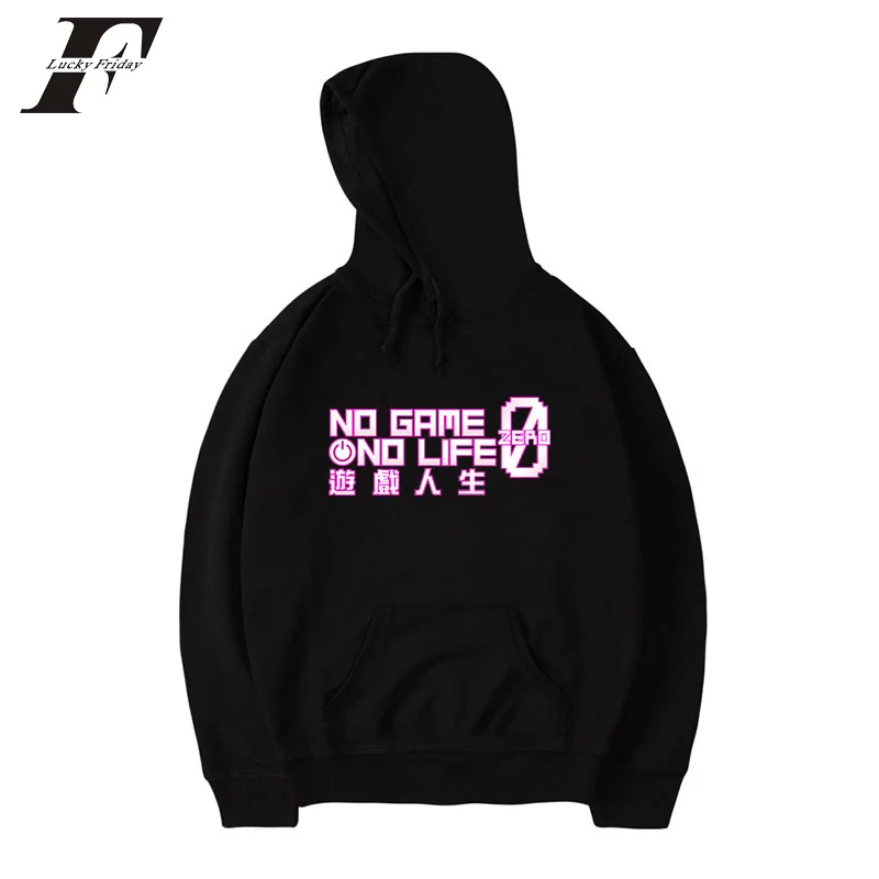 

LUCKYFRIDAYF fashion NO GAME NO LIFE printed pocket hoodie sweatshirt women men long sleeve sport unisex hooded pullover tops