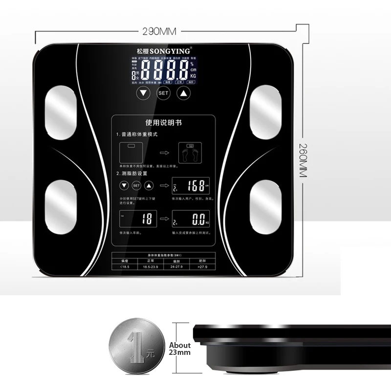 Fat bmi Scale Digital Human Weight Mi Scales Bluetooth-compatible Floor lcd display Body Index Electronic Smart Weighing Scales