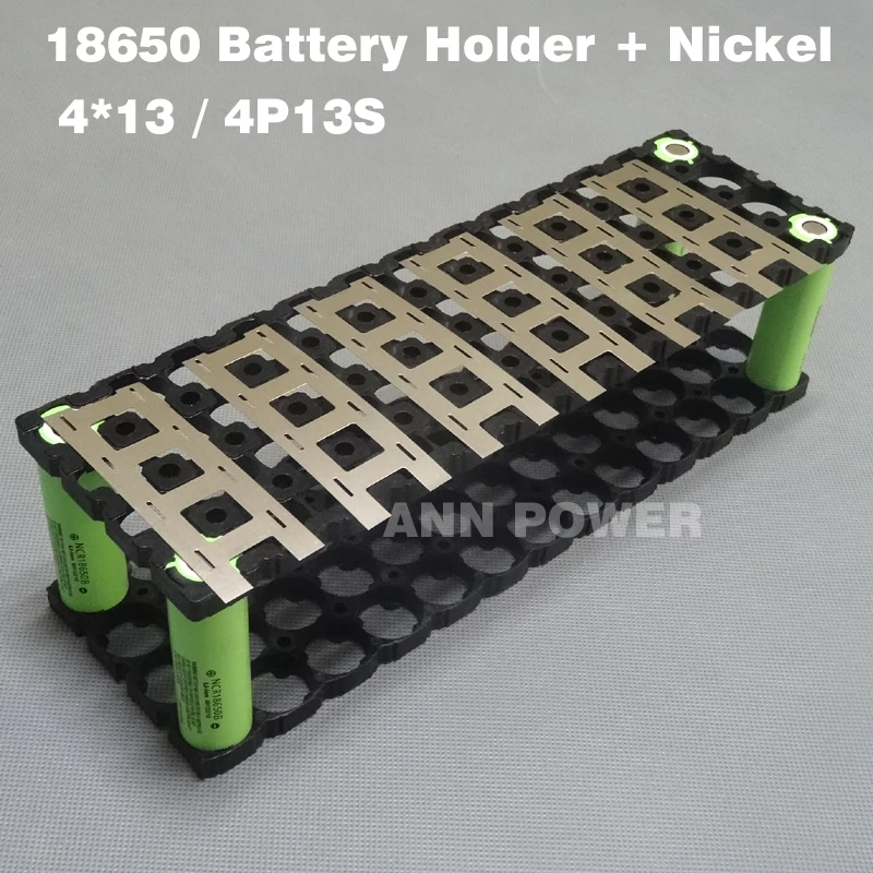 Free Shipping 4P13S 18650 battery holder + 4P2S Nickel strip for 13S 48V 10Ah li-ion battery 4*13 holder and 4*2 nickel belt