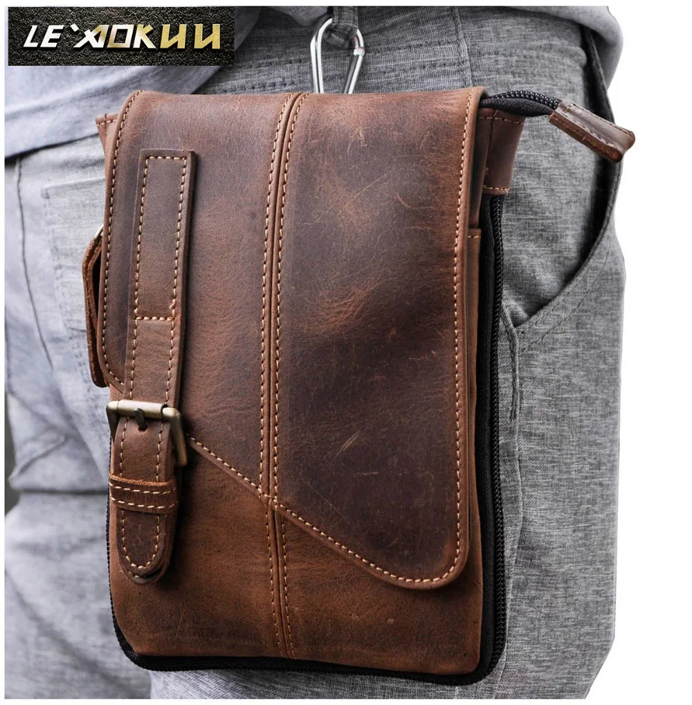 Borsa a tracolla Messenger piccola multifunzione in vera pelle da uomo Design Casual borsa a tracolla con una borsa a tracolla 611-1