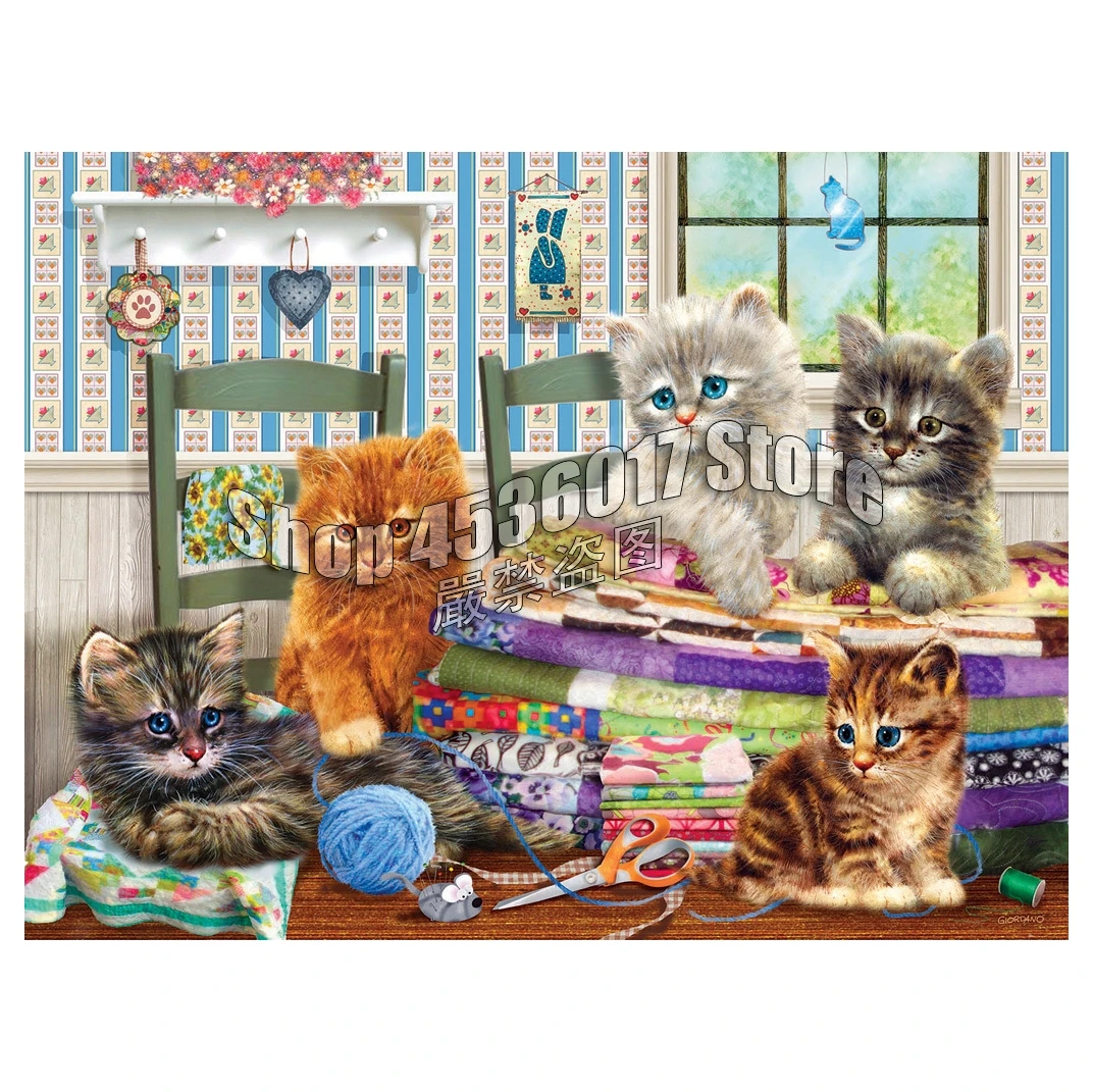 

Animal Sewing Lover Diy Diamond Painting Needlework Cross Stitch Full Square Mosaic Quilting Cats Picture Rhinestones DIY Gift