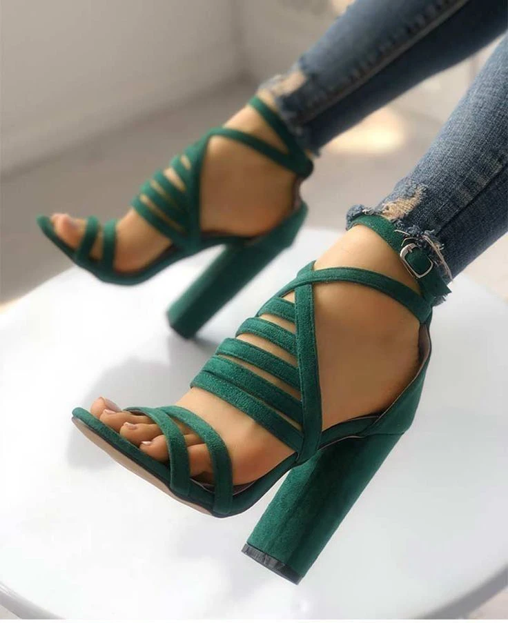 Gladiator High Heels Women Narrow Brand Hollow Women Sandals Buckle Strap Summer Fashion Sandalias