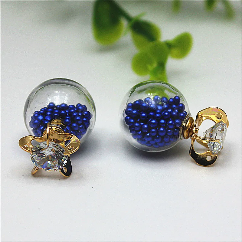 2019 new design fashion brand jewelry Thick glass beads stud earrings earring for women gift