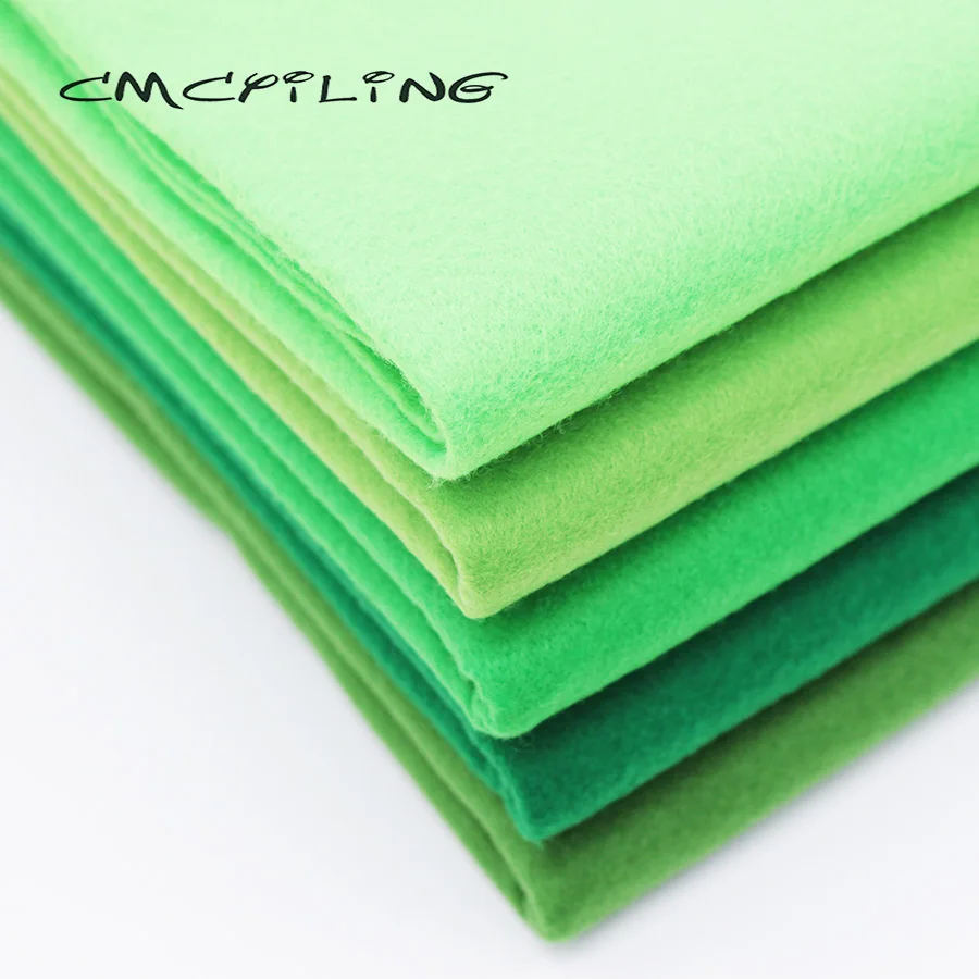 Green Series Smooth/High Density Soft Felt Fabric For Needlework DIY Sewing Dolls Crafts , Non-woven  Cloth 45*110CM