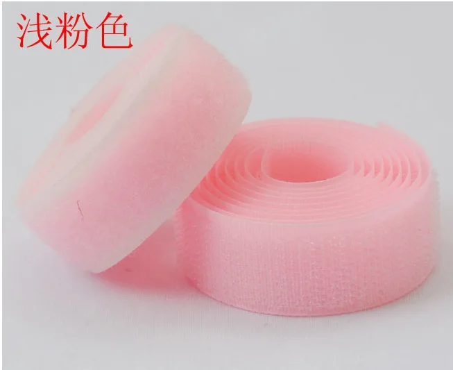 5m/lot 2cm Hook & Loop red pink Adhesive Fastener Tape children clothes polyester tape diy accessories2183