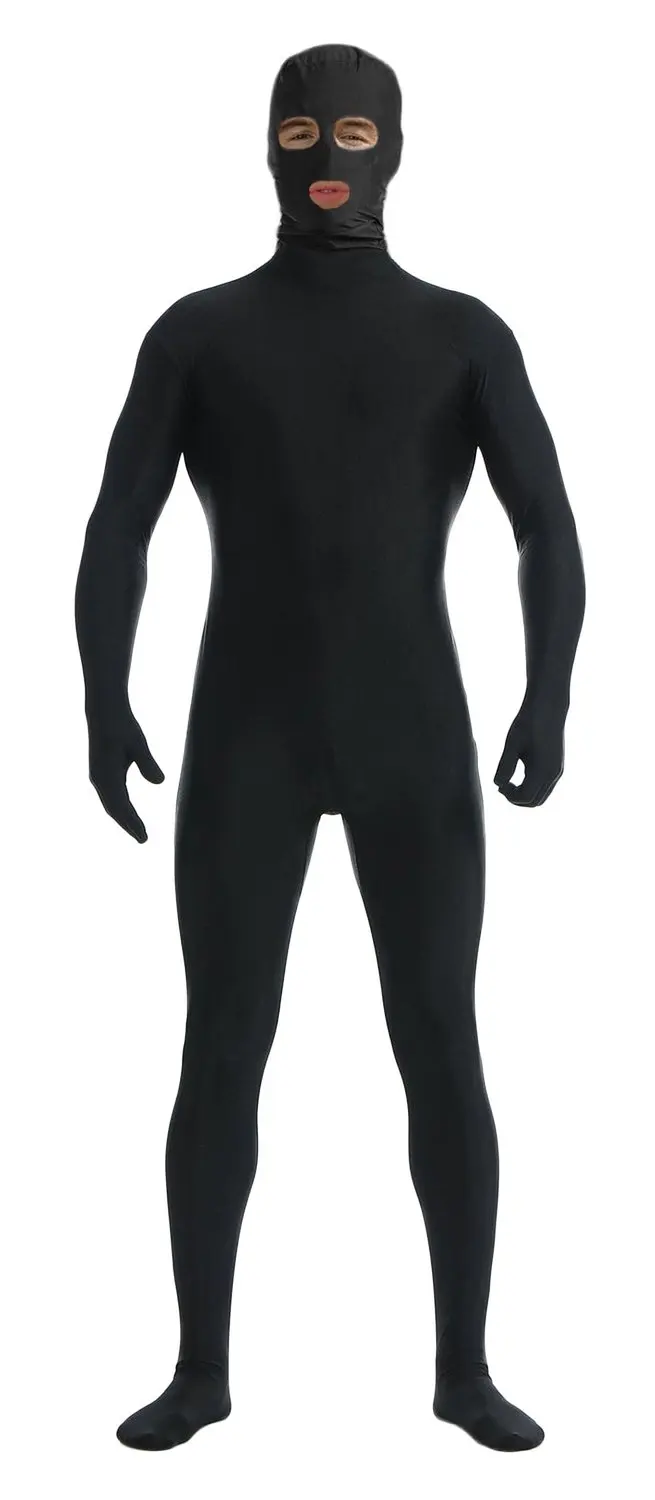 

LZCMsoft Mens One Piece Second Skin Tights Spandex Eyes and Mouth Open Kids Full Bodysuit Lycra Zentai Suit Party Shows