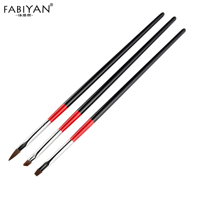 

3pcs Set Nail Art Brush Wooden Painting Drawing Flat Builder Carving Pen Tips UV Gel Polish Acrylic Crystal Design Manicure Tool