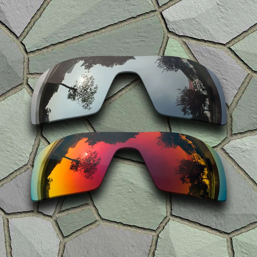 Chrome&Violet Red Sunglasses Polarized Replacement Lenses for Oakley Oil Rig