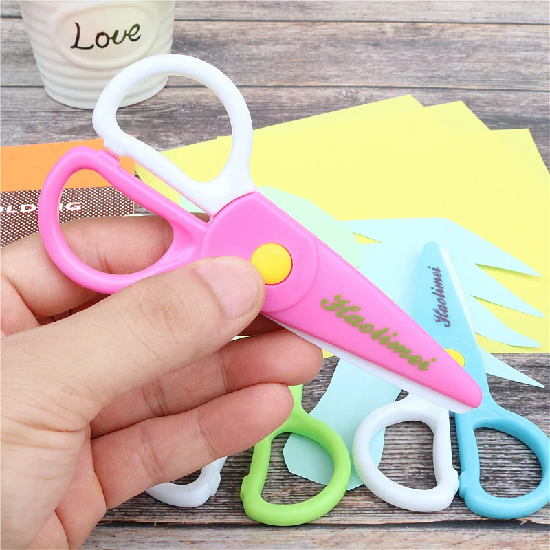 

Child Safety Scissors prevent hand injury DIY photo Plastic Student Scissors/Paper-cutting Scissors