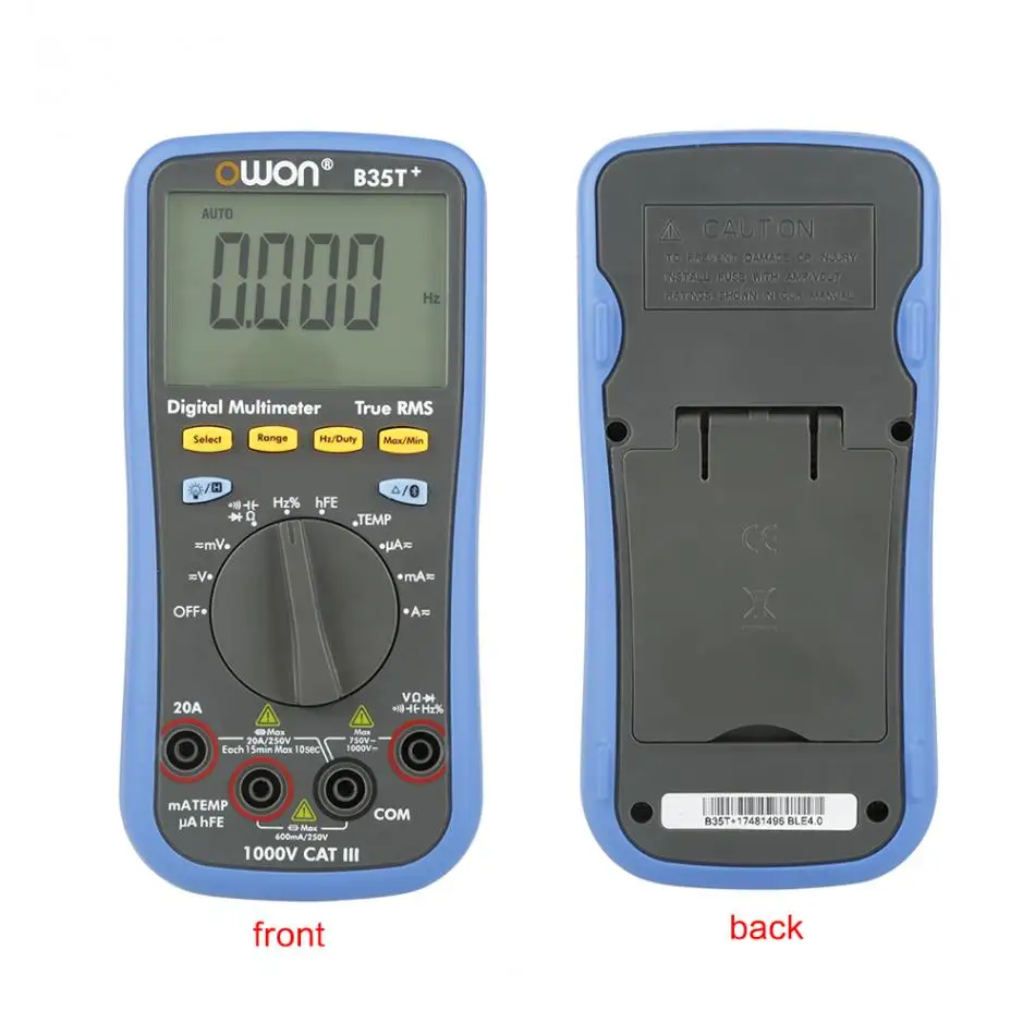 Originele Owon B35T + Digitale Multimeter True-Rms Auto Range Bluetooth Voltmeter Stroom Spanning Ampèremeter Ohmmeter Ohm Tester