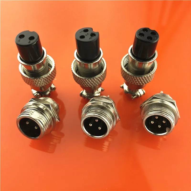 1set GX12  2/3/4/5/6/7 Pin Male + Female 12mm Wire Panel Connector Aviation Connector Plug Circular Socket Plug with Cap Lid