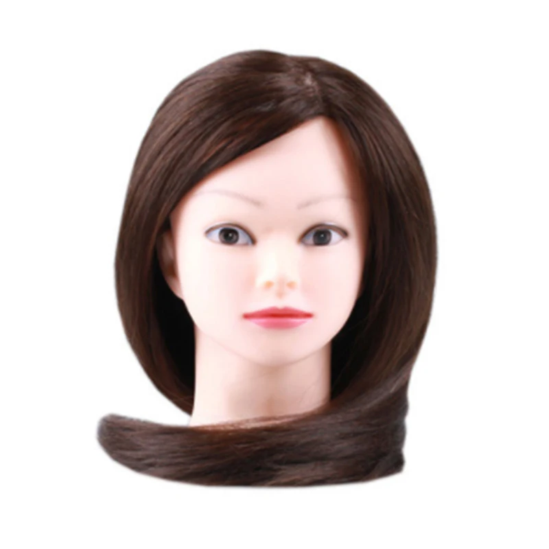 CAMMITEVER Hairdressing Dolls Head Long Human Hair Female Mannequin Hairdressing Styling Professional Training Head Mannequin