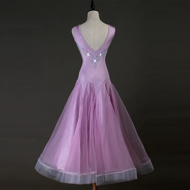 purple ballroom dance dress standard ballroom dress ballroom dance competition dress MQ109