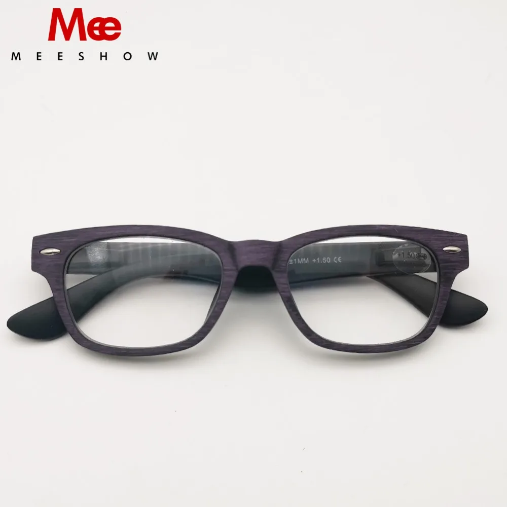 MEESHOW woody reading glasses Man eyeglasses Classic concept Upgraded women\'s rectangle glasses for reader +1.50 +2.0 +2.5 1512